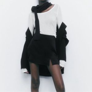 Zara Satin Black Skort